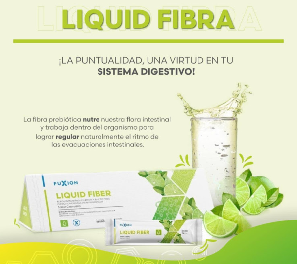 Liquid Fibra FuXion - Bebida Natural Sabor Limón para Regular el Tránsito Intestinal y Proteger la Flora Intestinal