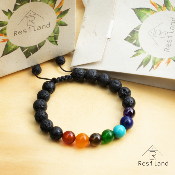 Pulsera 7 Chakras con Piedras Naturales - Protección Energética y Equilibrio Emocional - Imagen 3